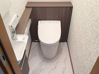 トイレリフォーム 収納も備えたすっきり快適なレストルーム